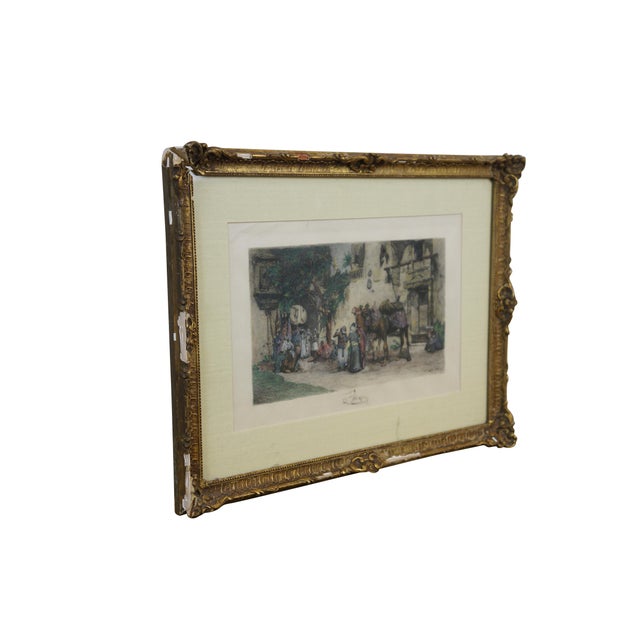 Antique etching titled "Departure of the Sacred Carpet" (full title "Preparations at Cairo, for Departure of the Sacred...