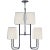 Go Lightly Medium Chandelier in Charcoal with Silk Shades Designer: Barbara Barry Canopy: 4.5" Round Mounting: Chain Shade...