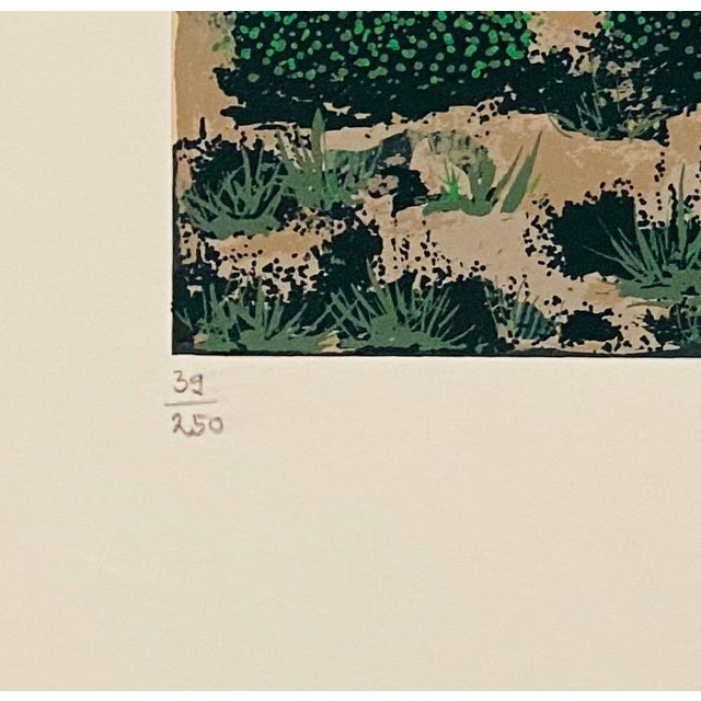 1980s Ted JeremenkoLarge Silkscreen Serigraph of A House in Dunes, Americana Folk Art, c.1985 For Sale - Image 5 of 6