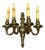 Antique Brass 4-Light Wall Lamp, 1950s For Sale