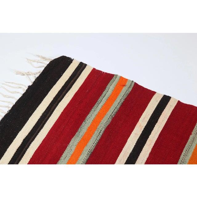 Vintage Flatweave Turkish Kilim Runner Hallway For Sale - Image 10 of 12