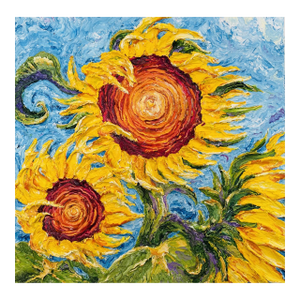 Contemporary “Sunflowers” – Original Impasto Oil Painting by Paris Wyatt Llanso