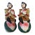 Mid-20th Century Chinoiserie Porcelain Monkey & Longevity Peach Figurines - Pair For Sale