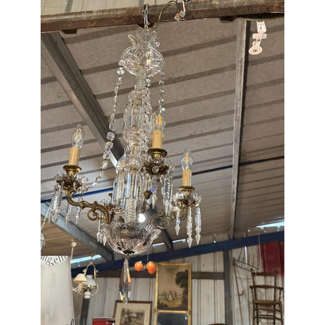 Glass Crystal 4-Light Chandelier from Baccarat For Sale - Image 7 of 7