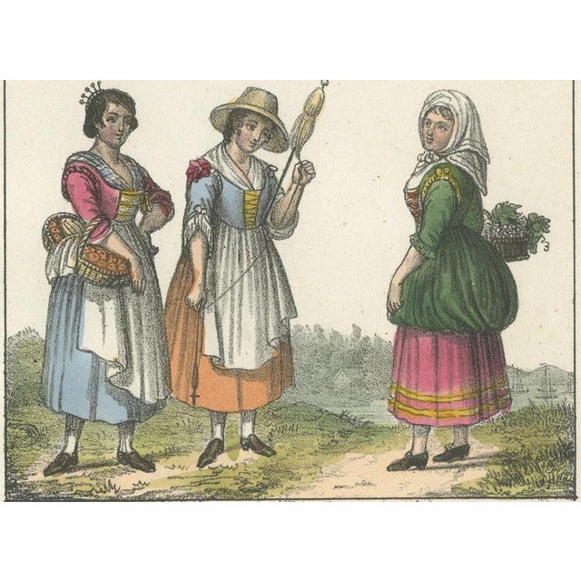 19th Century Women and a Lady of Florence with Venetian Women of the People, 1842, Paper For Sale - Image 5 of 8
