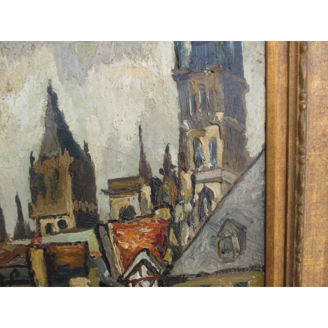 "Rouen La Rue De L'epicerie"by Pierre Jean Dumont Painting Circa 1920s For Sale - Image 4 of 10