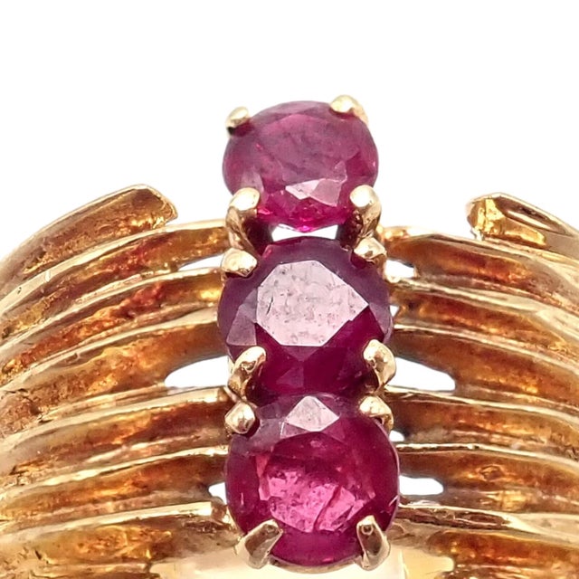 Vintage Cartier Yellow Gold Ruby Ring, Size 4.5 For Sale In Philadelphia - Image 6 of 8