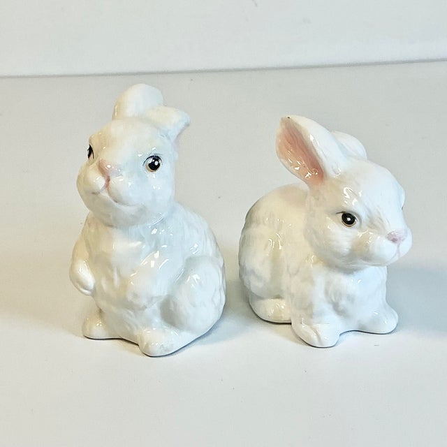 Ceramic 1950s Vintage Boho Chic Arts & Crafts Ceramic Bunny Figural - A Pair For Sale - Image 7 of 15
