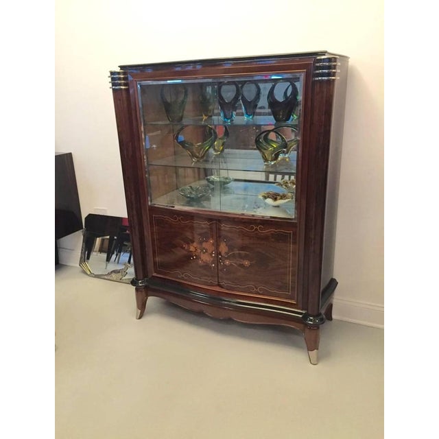 Art Deco French Art Deco Vitrine Bar or Display Cabinet in the Style of Jules Leleu For Sale - Image 3 of 11