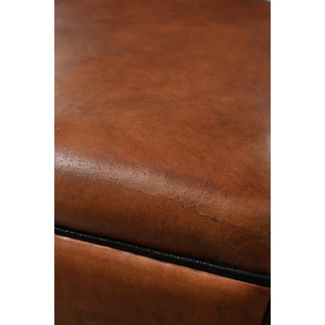 Textile Ottoman in Sheepskin Leather For Sale - Image 7 of 11
