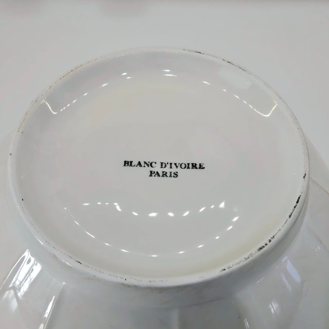 1990s Blanc D’Ivoire Paris White Fluted Bowls – Pair of 2 For Sale - Image 11 of 12