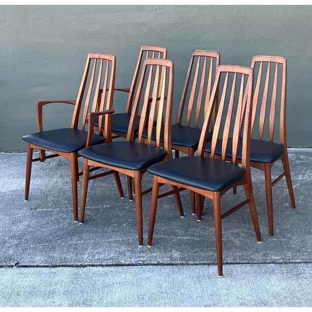 Vintage MCM Niels Koefoed Teak “Eva” Dining Chairs - Set of 6 For Sale - Image 4 of 12
