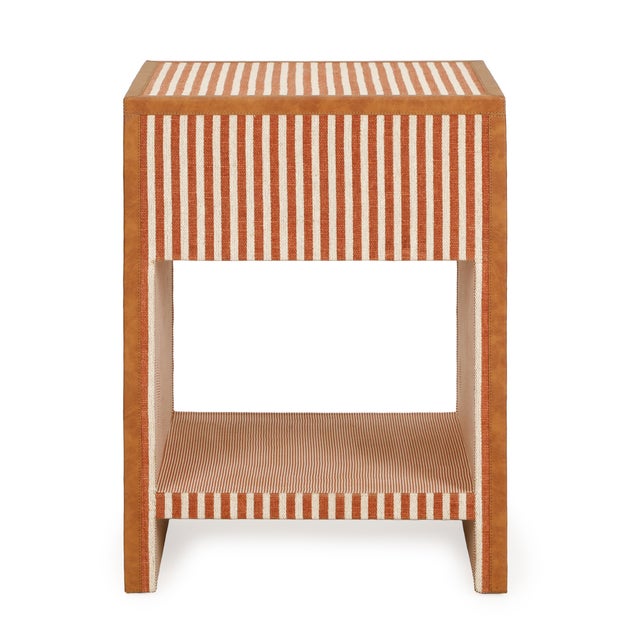 2020s Kora Terracotta Cotton Jute Striped Nightstand For Sale - Image 5 of 7