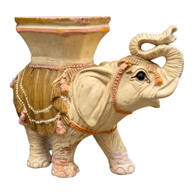 Made in Italy Vintage Elephant Garden Stool For Sale