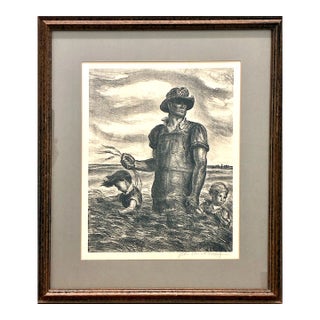 Signed Lithograph of “Our Good Earth” by John Steuart Curry (1897-1946) For Sale
