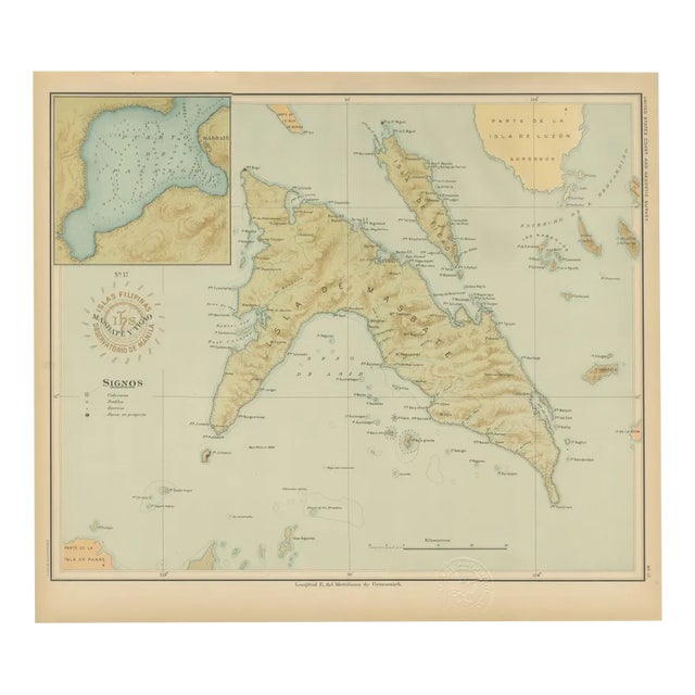 Map of Masbate and Ticao Islands, 1899 For Sale