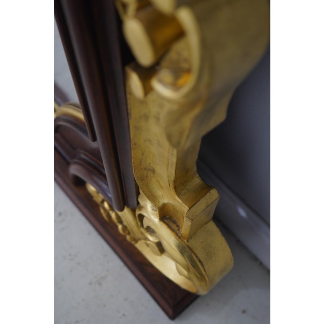 English Victorian Rosewood and Gold Gilt Mantle Mirror For Sale - Image 9 of 12