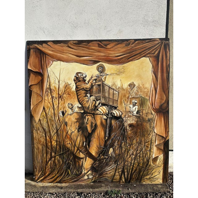 S. Mas, Scene with Tiger Attack, 20th Century, Painting For Sale - Image 4 of 7