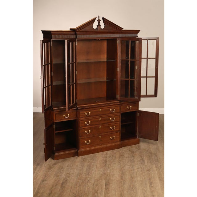 Stickley Traditional Style Cherry Breakfront China Cabinet For Sale In Philadelphia - Image 6 of 18