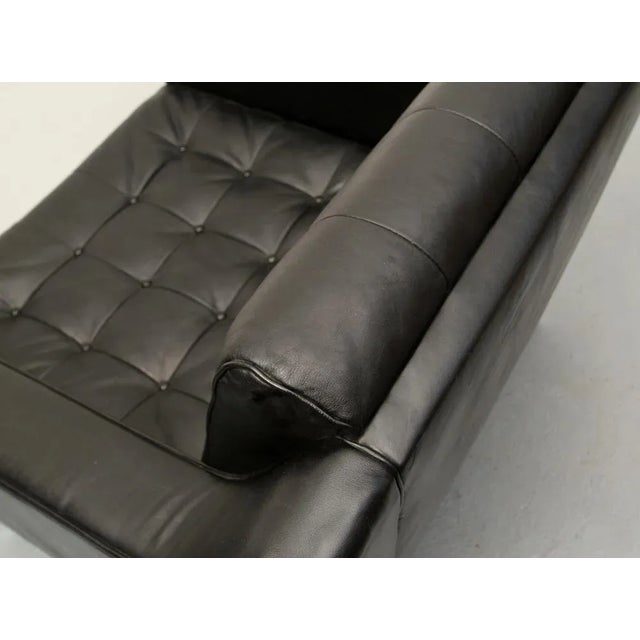 Black Leather Armchair, 1960s For Sale - Image 3 of 13