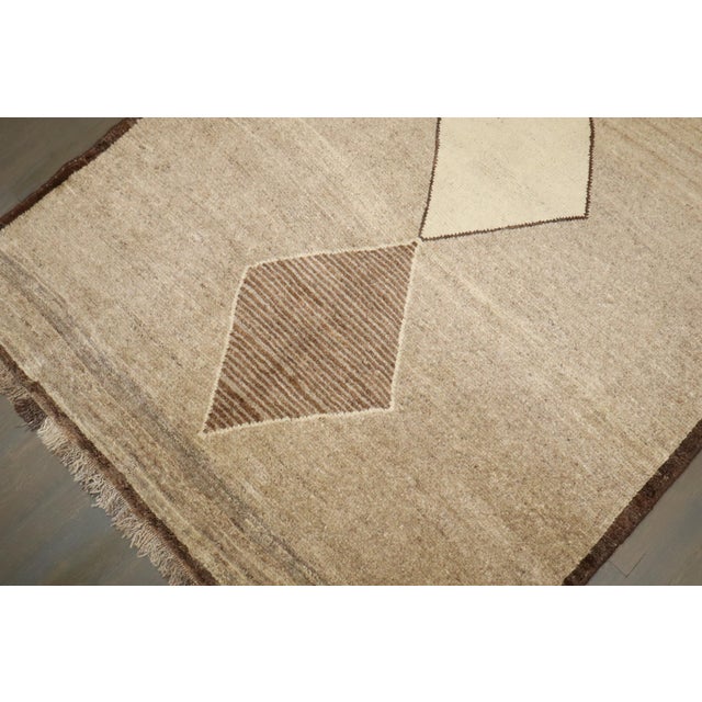 Late 20th Century Zabihi Collection Geometric Persian Gabbeh Rug - 4'3" x 6'5" For Sale - Image 4 of 9