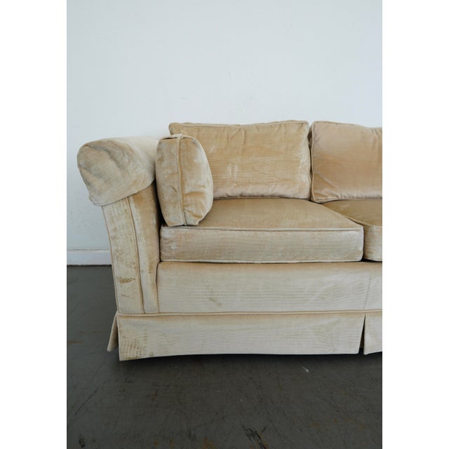 Vintage Drexel Heritage Skirted Velvet Sofa For Sale - Image 12 of 14