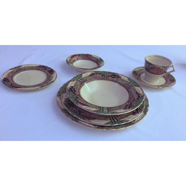 "England's Countryside" Myott Scalloped Edge Dinnerware Set of 87