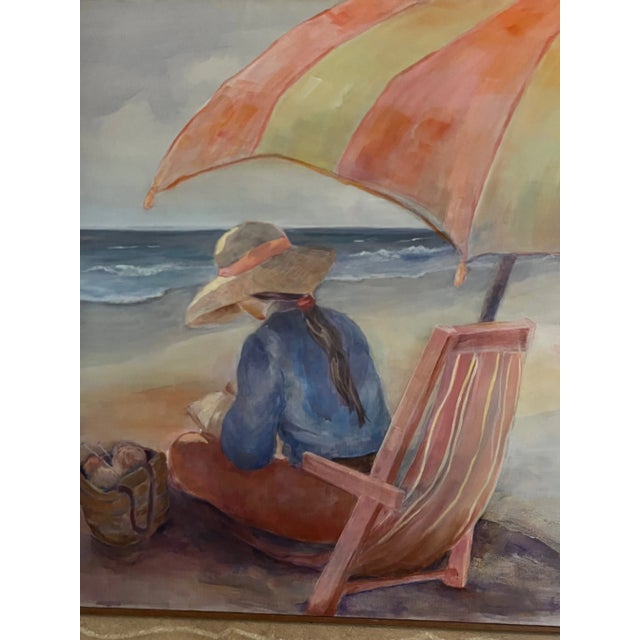 1980s Summer at the Beach Acrylic Painting, Bohemian Style, Signed, 1980s For Sale - Image 5 of 14