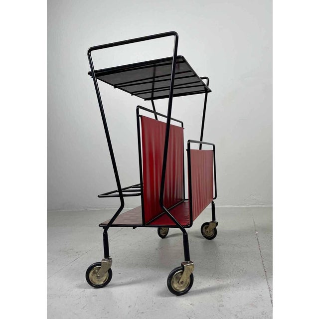Mid-Century Modern Magazine Bar Trolley, 1960s For Sale - Image 6 of 7