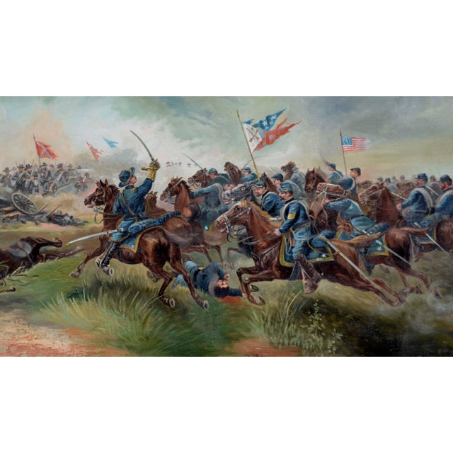 American 1880s Figurative Sackett's Calvary Charge of the 9th New York Volunteers For Sale - Image 3 of 7
