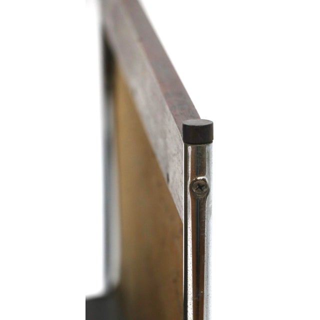 Black Magazine Rack Catch All in Rosewood Chrome and Vinyl Made in Usa Circa 1970's For Sale - Image 8 of 9