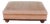 Oversized Vintage Ralph Lauren Tan Leather & Wood Ottoman With Bun Feet For Sale