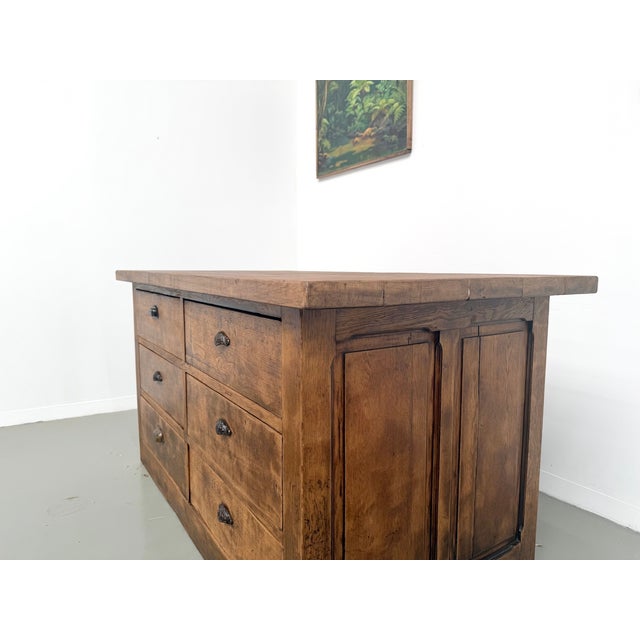 1920s Oak Shop Counter with Drawers, France, 1920s For Sale - Image 5 of 18