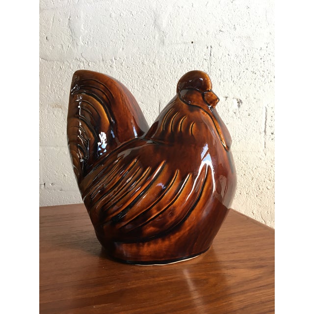 Vintage Mid Century Ceramic Glaze Rooster Figurine Chairish