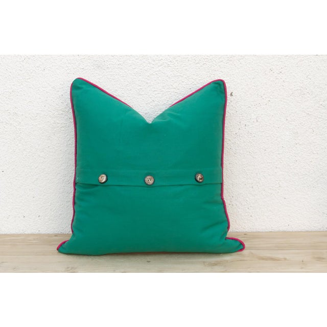 Kdra Green Dotted Ahir Handloom Pillow For Sale - Image 4 of 5