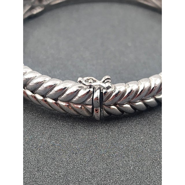 Early 21st Century Alwand Vahan Sterling Silver 14k Gold Diamond Bangle Bracelet For Sale - Image 5 of 8
