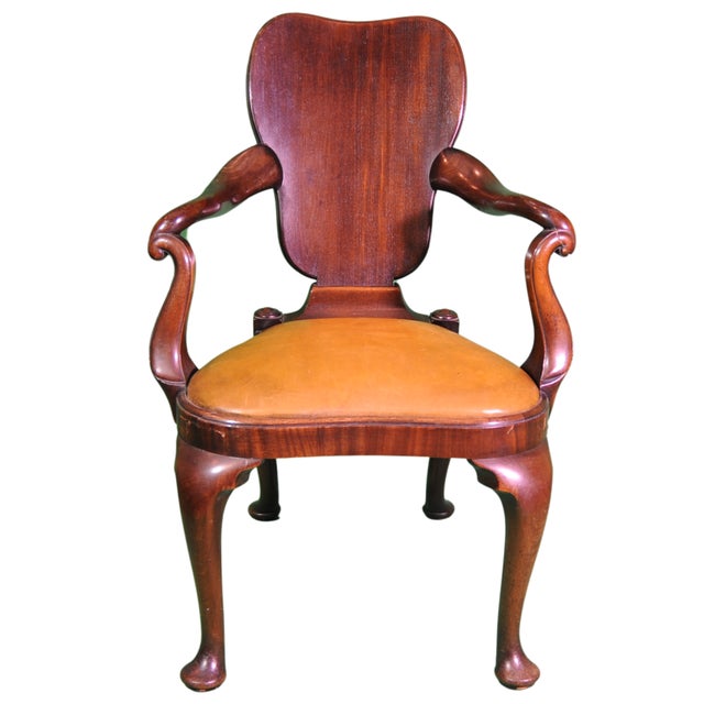 Brown Antique Chippendale Style Georgian Chair, 1890 For Sale - Image 8 of 8