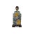 Asian blue and yellow floral vase lamp is delightful with the yellow flowers pattern. The contrast is sharp on a walnut...