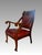 Antique Empire Flame Mahogany & Red Leather Library Armchair, Late 19th. Century Chair For Sale In Tampa - Image 6 of 14