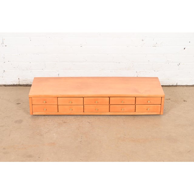An exceptional Mid-Century Modern dresser top ten-drawer jewelry chest By Paul McCobb for Winchendon Furniture, "Planner...