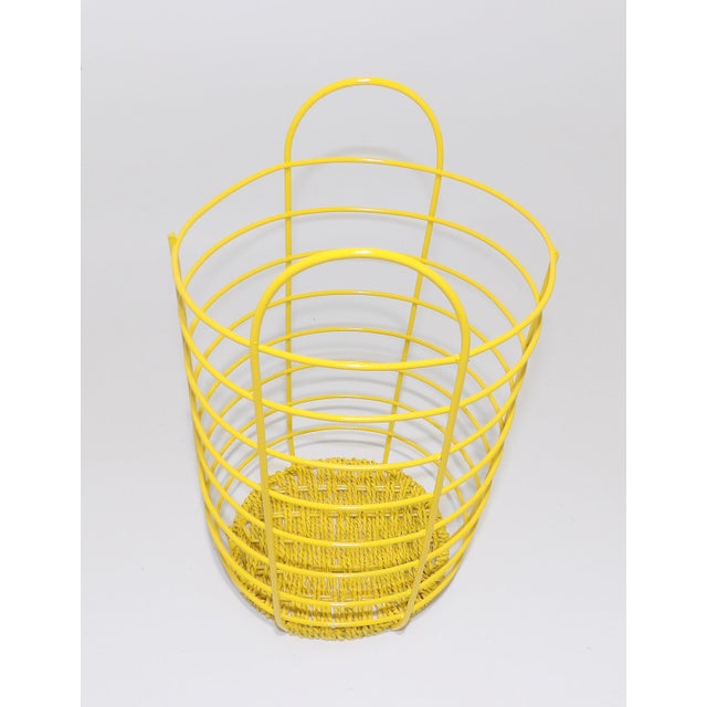 20th Century Abstract Yellow Metal Basket Chairish