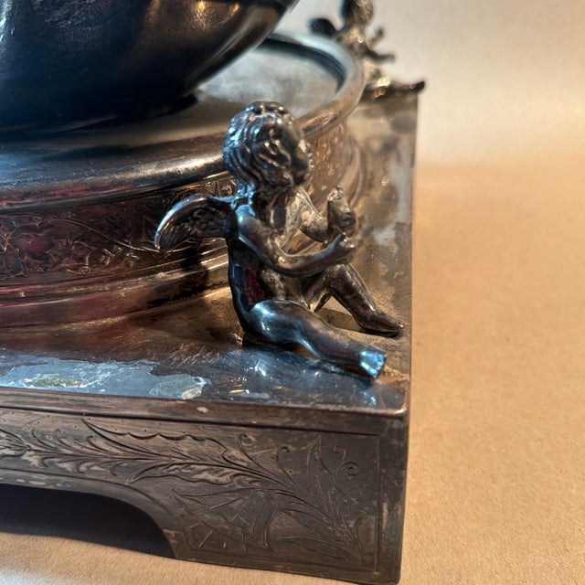 Chrome 1875 the Barge of Venus Electroplate Centerpiece by Middletown Silver Plate Co. For Sale - Image 8 of 12