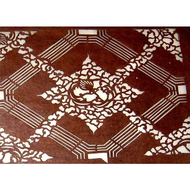 Brown Pre 1880 Unframed Edo Period Japanese Ise Katagami Stencil Art #1 For Sale - Image 8 of 9