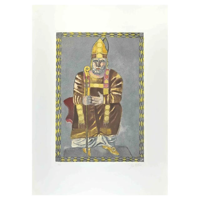 Franco Gentilini, The Pope, Etching and Aquatint, 1970s For Sale