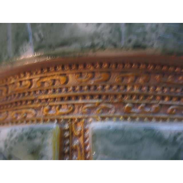 Vintage Ornate French Design Gold & Jade Wastebasket / Trash Can 10" For Sale - Image 12 of 13