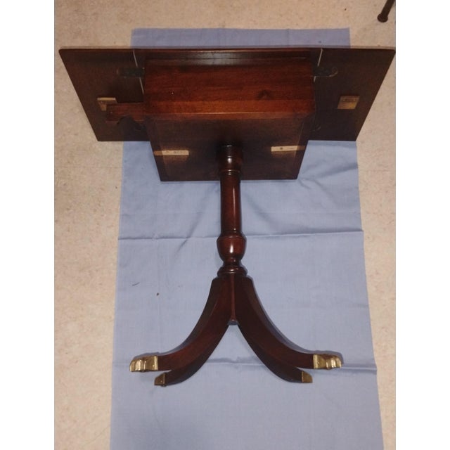 Vintage 1940s Brandt Furniture Mahogany Duncan Phyfe Drop-Leaf Side Table For Sale - Image 6 of 8