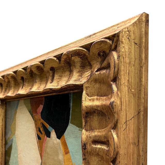 Contemporary Abstract Oil Painting in Vintage Gold Frame For Sale In New York - Image 6 of 6