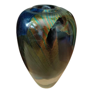 1995 Signed Randy Strong Dichroic Art Glass Vase