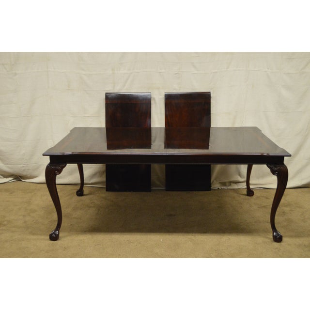 Thomasville Mahogany Chippendale Style Ball & Claw Foot Expandable