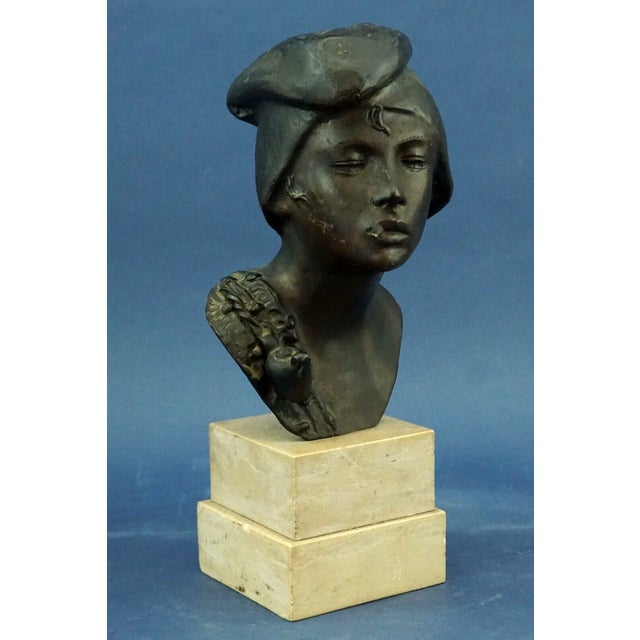 19th Century Bronze Bust Sculpture of Child by Achille d'Orsi, Italy For Sale - Image 9 of 18